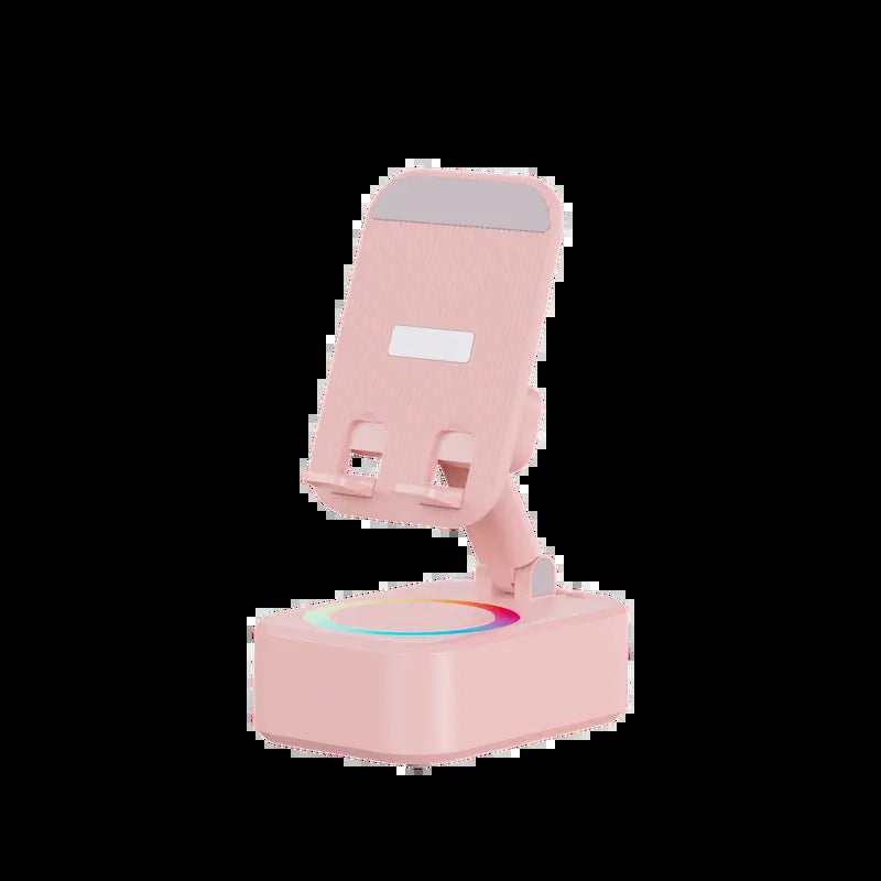 IMOLI Wireless Audio Induction Bluetooth Speaker with Emergency Charging 5In1 Phone Holder Power Bank LED Nightlight for Tablet Iphone Android 5.3 Connectivity 1500Mah Battery 100Hz-20Khz Frequency Response New Design Durable Smart Device