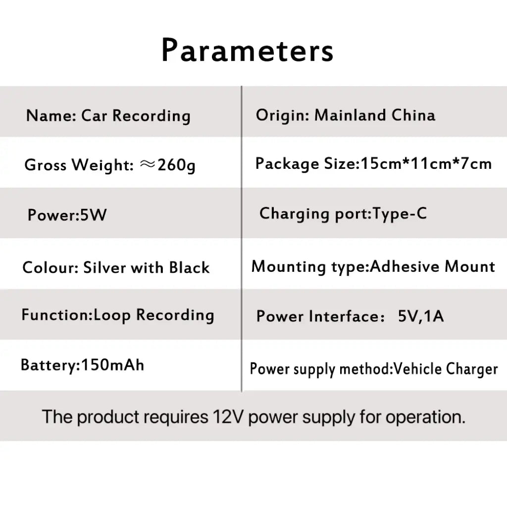 Dual Recording Car DVR Camera, Dash Cam with 64GB Memory Card, Wide Angle Car Dash Camera with 3.16 Inch Lps Screen, Video Surveillance, Jerl Dash Cam, Recording Camera, Car Dashcam(Non-Rechargeable Model; Must Be Plugged in for Use.)