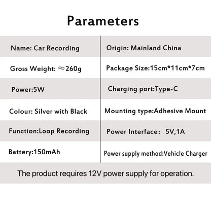 Dual Recording Car DVR Camera, Dash Cam with 64GB Memory Card, Wide Angle Car Dash Camera with 3.16 Inch Lps Screen, Video Surveillance, Jerl Dash Cam, Recording Camera, Car Dashcam(Non-Rechargeable Model; Must Be Plugged in for Use.)