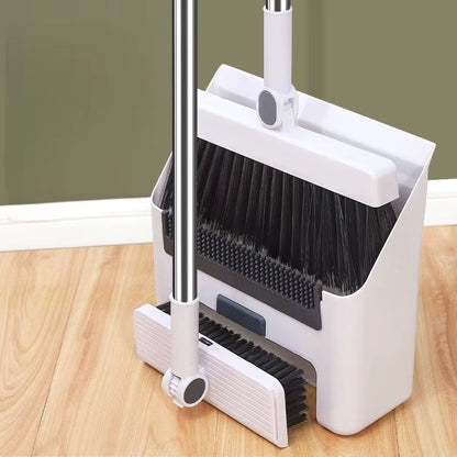 Three in One Folding Broom and Dustpan Combination Set, Multi-Faceted Cleaning Kit, Suitable for Living Rooms and Hard Floors