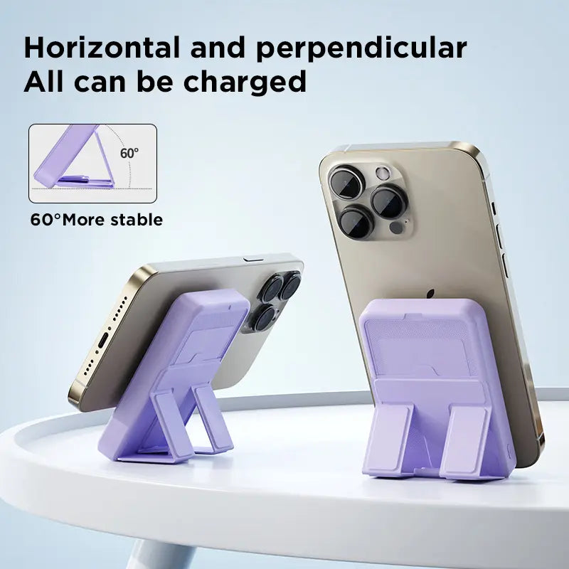 2026 US Spring Glow up Campaign 10000Mah Magnetic Power Bank Wireless Portable Charger with USB-C Cable LED Display Foldable Battery Pack for Iphone17/ 16/15/14/13/12/Pro/Pro Max Series Charging Compact Silicone Black