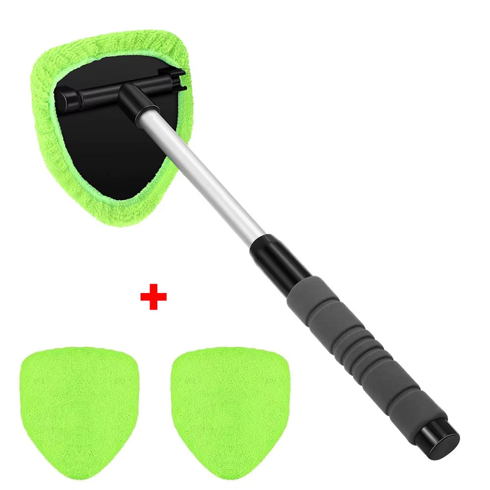 Telescopic Windshield Cleaning Brush Set Microfiber Glass Cleaner Scraping Mist Eliminator