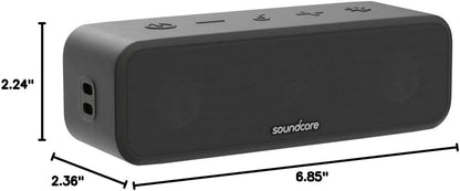 Soundcore  3 Portable Bluetooth Speaker - Wireless, IPX7 Waterproof, 24H Playtime, Pure Titanium Diaphragm Drivers, Partycast, Bassup, Custom EQ App - for Home, Shower, Outdoor, and Beach