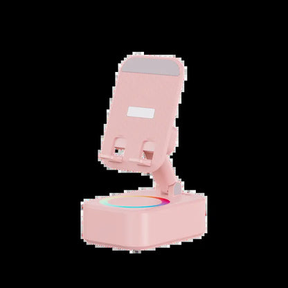 IMOLI Wireless Audio Induction Bluetooth Speaker with Emergency Charging 5In1 Phone Holder Power Bank LED Nightlight for Tablet Iphone Android 5.3 Connectivity 1500Mah Battery 100Hz-20Khz Frequency Response New Design Durable Smart Device