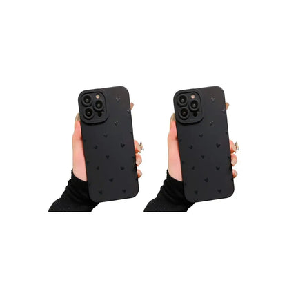 Solid Color Mini Heart Pattern Phone Case, TPU Shockproof Durable Phone Protective Case, Phone Accessories for Iphone Series, Cover, Protection