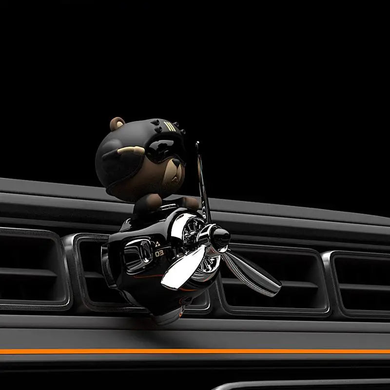 Rotating Airplane Pilot Bear Car Air Fresheners Accessories Interior Decorations Fan Vent Clips Perfume Fragrance Diffuser Aroma