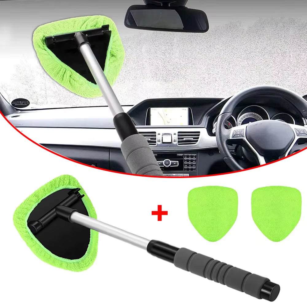 Telescopic Windshield Cleaning Brush Set Microfiber Glass Cleaner Scraping Mist Eliminator