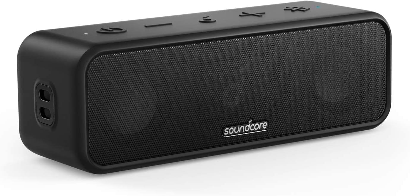 Soundcore  3 Portable Bluetooth Speaker - Wireless, IPX7 Waterproof, 24H Playtime, Pure Titanium Diaphragm Drivers, Partycast, Bassup, Custom EQ App - for Home, Shower, Outdoor, and Beach