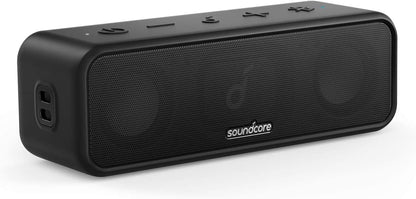 Soundcore  3 Portable Bluetooth Speaker - Wireless, IPX7 Waterproof, 24H Playtime, Pure Titanium Diaphragm Drivers, Partycast, Bassup, Custom EQ App - for Home, Shower, Outdoor, and Beach