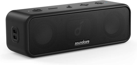 Soundcore  3 Portable Bluetooth Speaker - Wireless, IPX7 Waterproof, 24H Playtime, Pure Titanium Diaphragm Drivers, Partycast, Bassup, Custom EQ App - for Home, Shower, Outdoor, and Beach