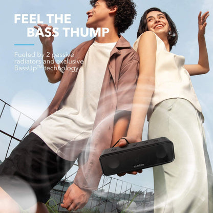 Soundcore  3 Portable Bluetooth Speaker - Wireless, IPX7 Waterproof, 24H Playtime, Pure Titanium Diaphragm Drivers, Partycast, Bassup, Custom EQ App - for Home, Shower, Outdoor, and Beach