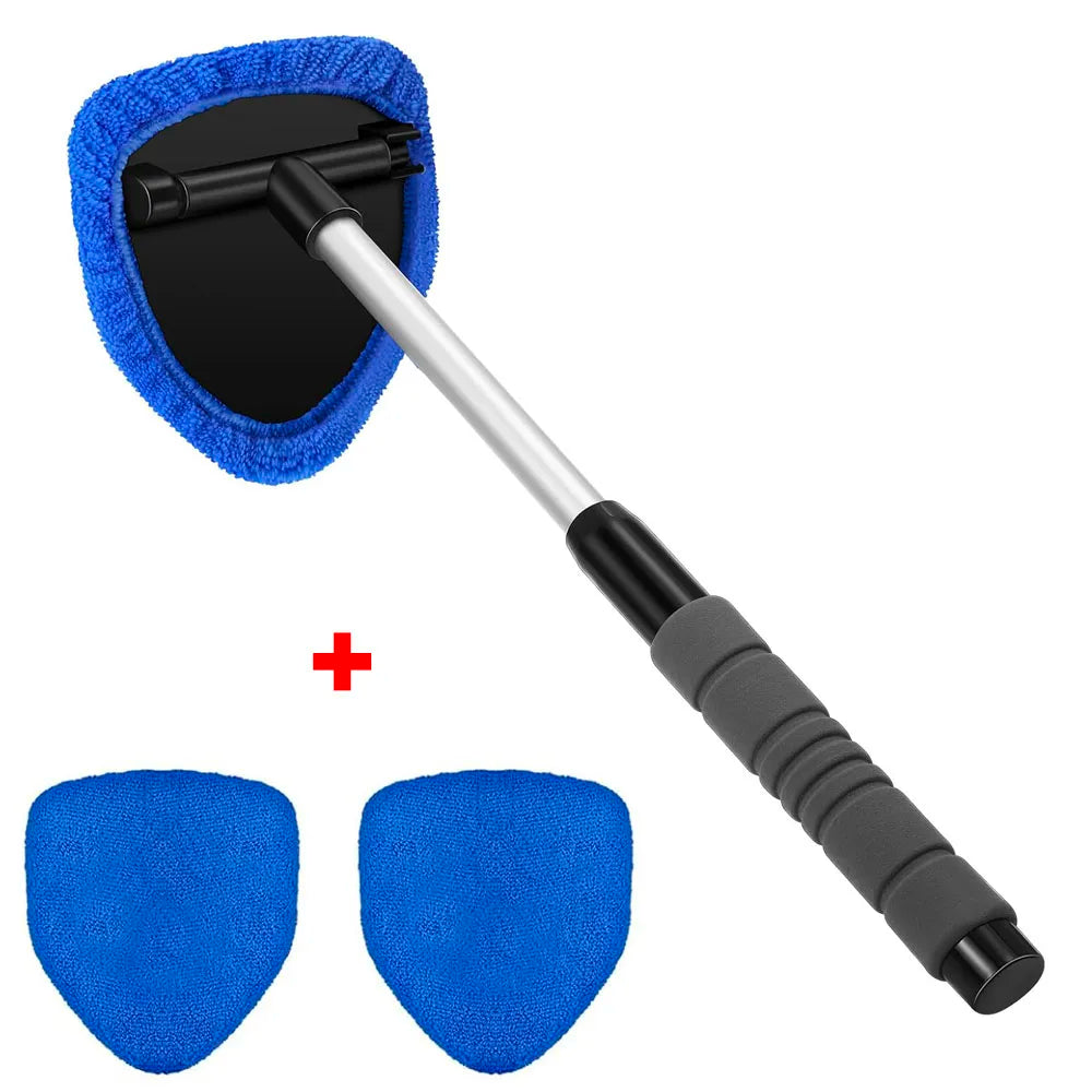 Telescopic Windshield Cleaning Brush Set Microfiber Glass Cleaner Scraping Mist Eliminator