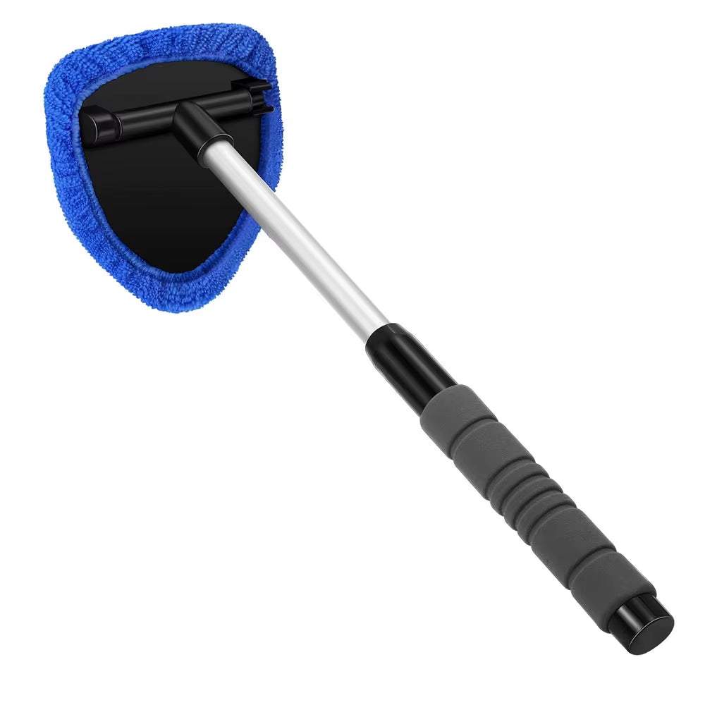 Telescopic Windshield Cleaning Brush Set Microfiber Glass Cleaner Scraping Mist Eliminator