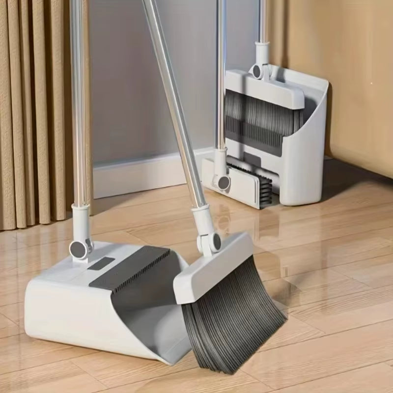 Three in One Folding Broom and Dustpan Combination Set, Multi-Faceted Cleaning Kit, Suitable for Living Rooms and Hard Floors