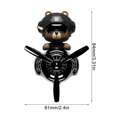 Rotating Airplane Pilot Bear Car Air Fresheners Accessories Interior Decorations Fan Vent Clips Perfume Fragrance Diffuser Aroma