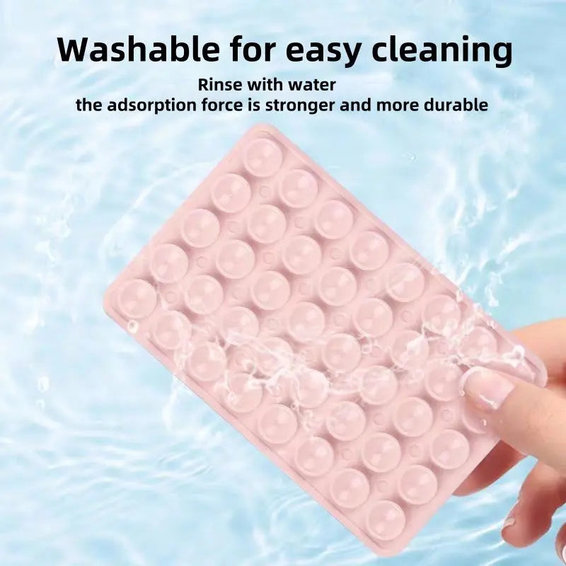 Silicone Suction Cup Phone Case Mount Double Sided, Phone Accessories Hands-Free Strong Grip Holder for Selfies and Videos, Silicon Phone Stand for Iphone and Android Light Pink Smartphone Porta Celular