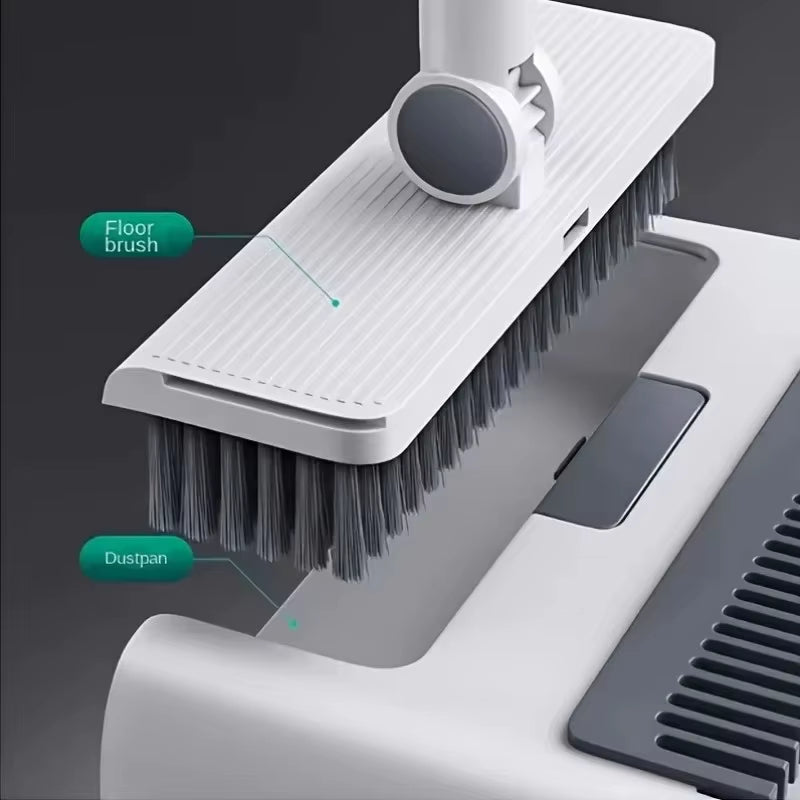Three in One Folding Broom and Dustpan Combination Set, Multi-Faceted Cleaning Kit, Suitable for Living Rooms and Hard Floors