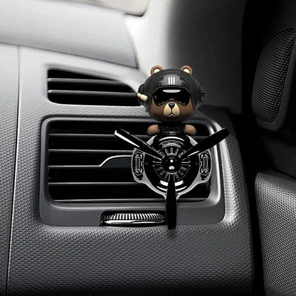 Rotating Airplane Pilot Bear Car Air Fresheners Accessories Interior Decorations Fan Vent Clips Perfume Fragrance Diffuser Aroma