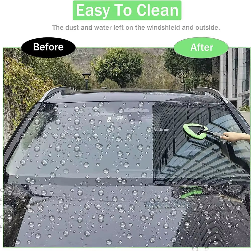 Telescopic Windshield Cleaning Brush Set Microfiber Glass Cleaner Scraping Mist Eliminator