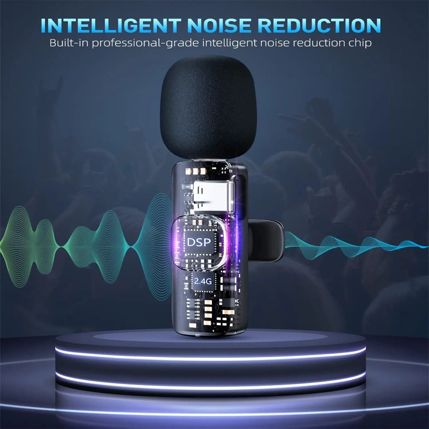 2 Pcs Wireless Lavalier Microphones for Iphone, Android, Ipad - Mini Wireless Clip-On Microphones Crystal Clear Sound Quality for Recording, Live Streaming,Vlog