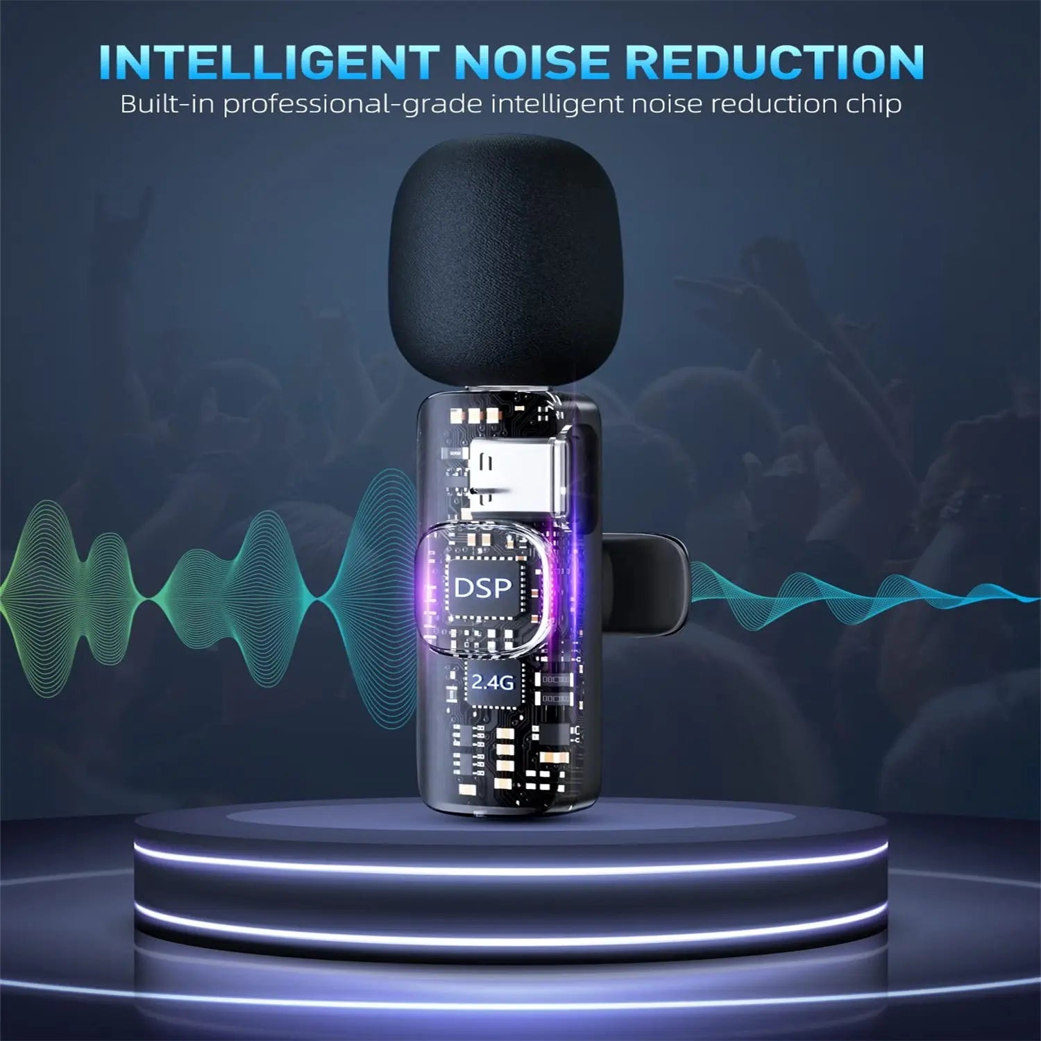 2 Pcs Wireless Lavalier Microphones for Iphone, Android, Ipad - Mini Wireless Clip-On Microphones Crystal Clear Sound Quality for Recording, Live Streaming,Vlog